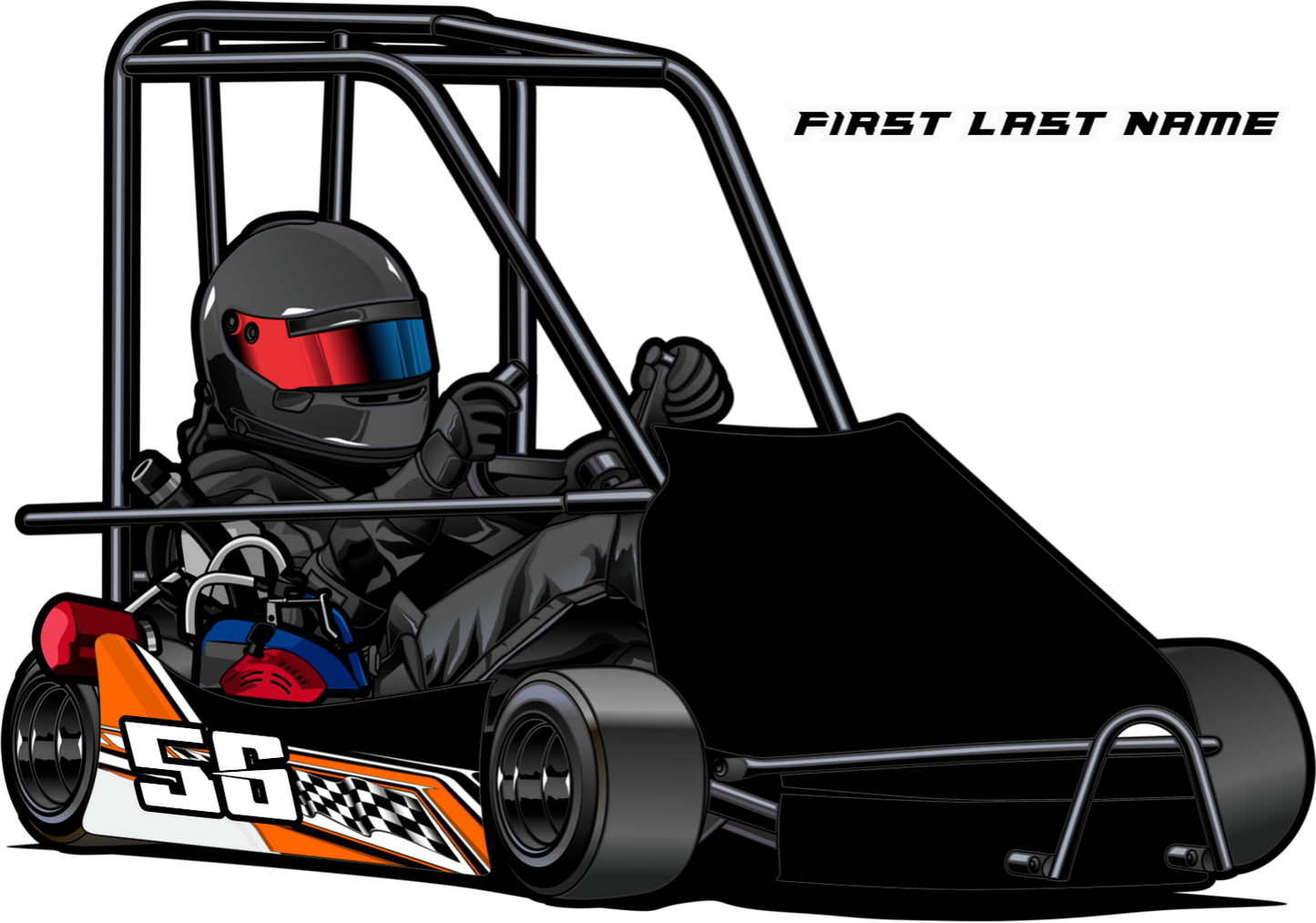 Checkered Fast - Champ Kart Swoop Body