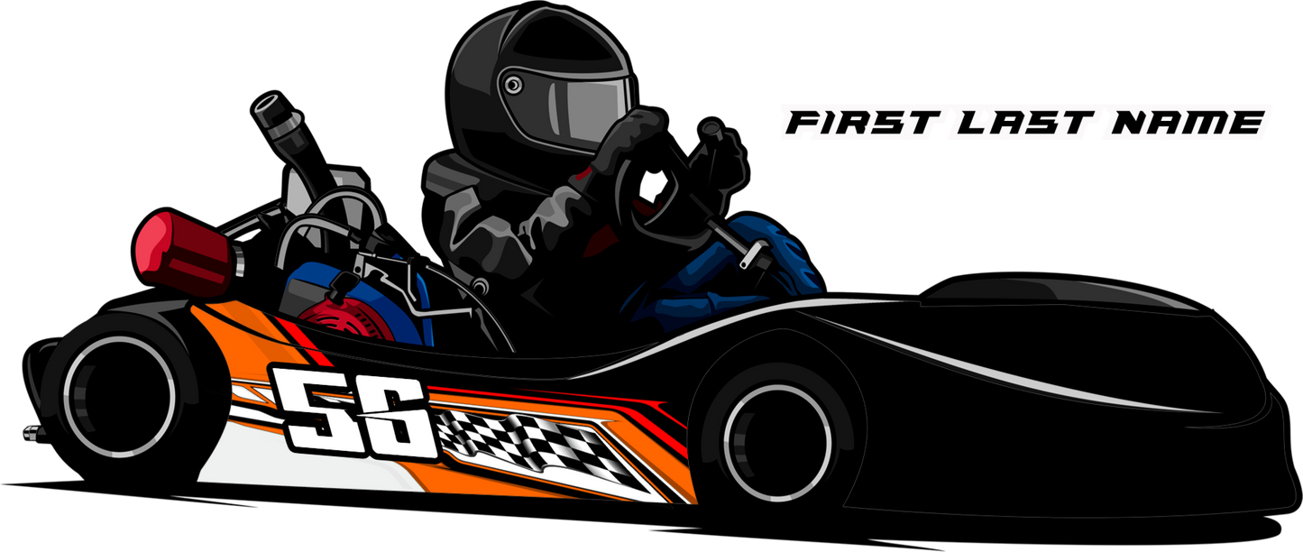 Checkered Fast - Flat Kart Swoop Kart