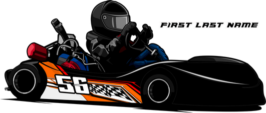 Checkered Fast - Flat Kart Swoop Kart
